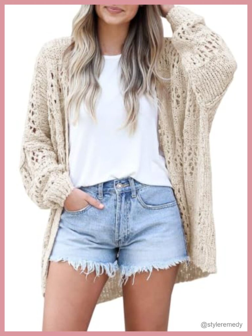 Women's Lightweight Crochet Cardigan Sweater - Summer Boho Beach Cover Up